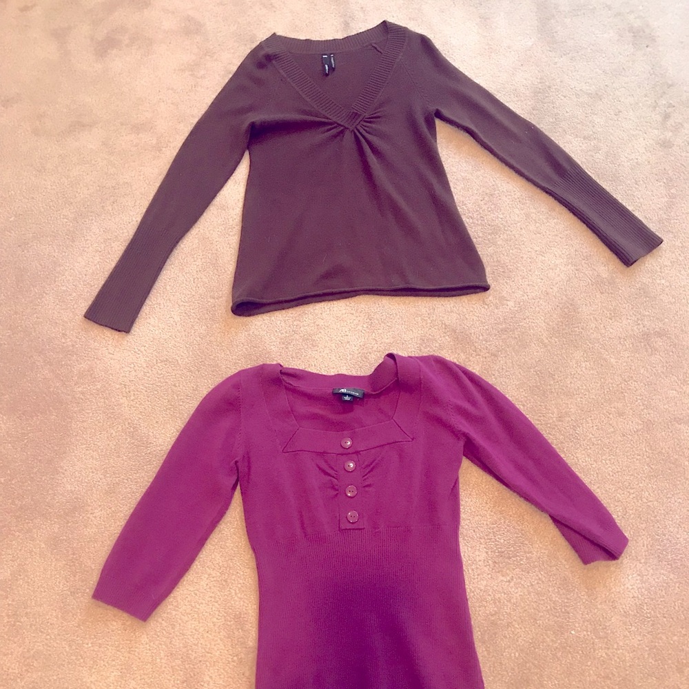 LOT 2 AB Studio TakeOut Sweaters Sz Small Medium